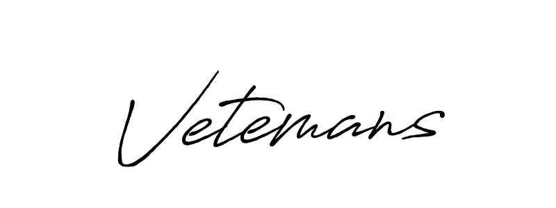 Create a beautiful signature design for name Vetemans. With this signature (Antro_Vectra_Bolder) fonts, you can make a handwritten signature for free. Vetemans signature style 7 images and pictures png