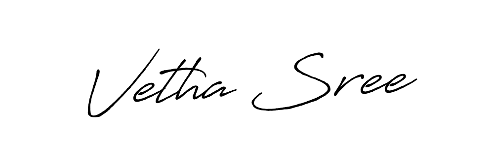 Vetha Sree stylish signature style. Best Handwritten Sign (Antro_Vectra_Bolder) for my name. Handwritten Signature Collection Ideas for my name Vetha Sree. Vetha Sree signature style 7 images and pictures png
