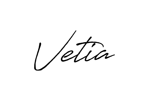 Use a signature maker to create a handwritten signature online. With this signature software, you can design (Antro_Vectra_Bolder) your own signature for name Vetia. Vetia signature style 7 images and pictures png