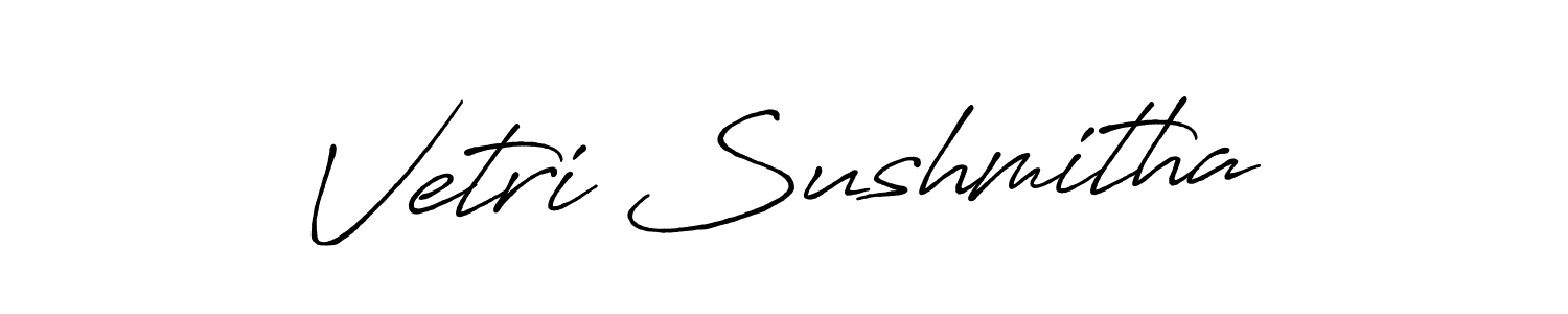 Design your own signature with our free online signature maker. With this signature software, you can create a handwritten (Antro_Vectra_Bolder) signature for name Vetri Sushmitha. Vetri Sushmitha signature style 7 images and pictures png