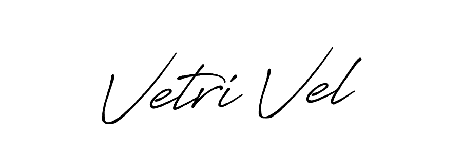 Use a signature maker to create a handwritten signature online. With this signature software, you can design (Antro_Vectra_Bolder) your own signature for name Vetri Vel. Vetri Vel signature style 7 images and pictures png