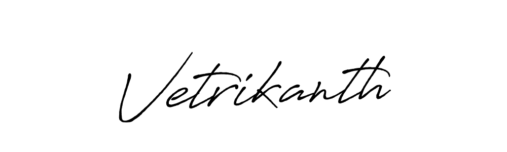 Use a signature maker to create a handwritten signature online. With this signature software, you can design (Antro_Vectra_Bolder) your own signature for name Vetrikanth. Vetrikanth signature style 7 images and pictures png