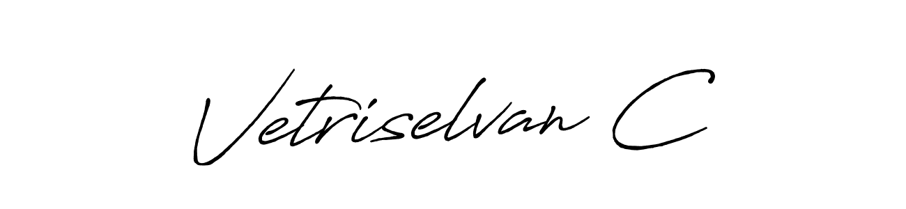 Make a beautiful signature design for name Vetriselvan C. With this signature (Antro_Vectra_Bolder) style, you can create a handwritten signature for free. Vetriselvan C signature style 7 images and pictures png