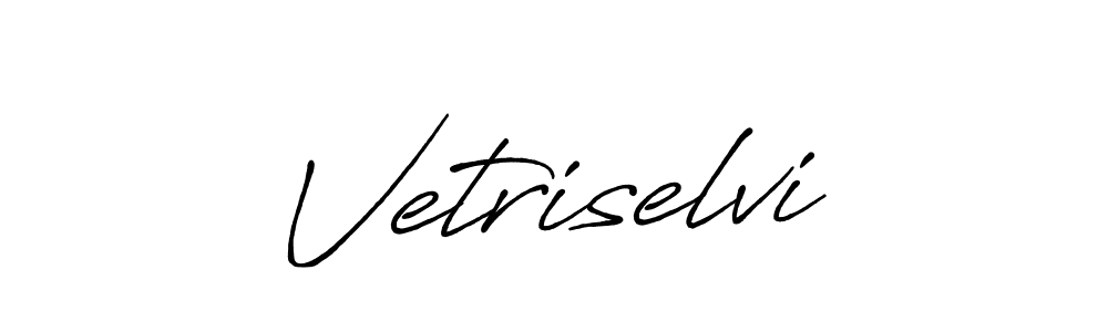 How to make Vetriselvi name signature. Use Antro_Vectra_Bolder style for creating short signs online. This is the latest handwritten sign. Vetriselvi signature style 7 images and pictures png