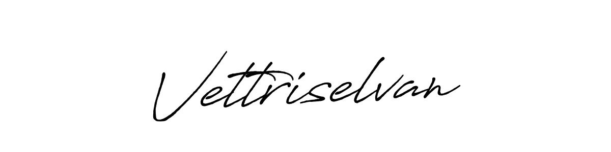 Use a signature maker to create a handwritten signature online. With this signature software, you can design (Antro_Vectra_Bolder) your own signature for name Vettriselvan. Vettriselvan signature style 7 images and pictures png