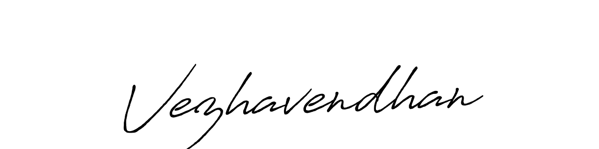 Create a beautiful signature design for name Vezhavendhan. With this signature (Antro_Vectra_Bolder) fonts, you can make a handwritten signature for free. Vezhavendhan signature style 7 images and pictures png