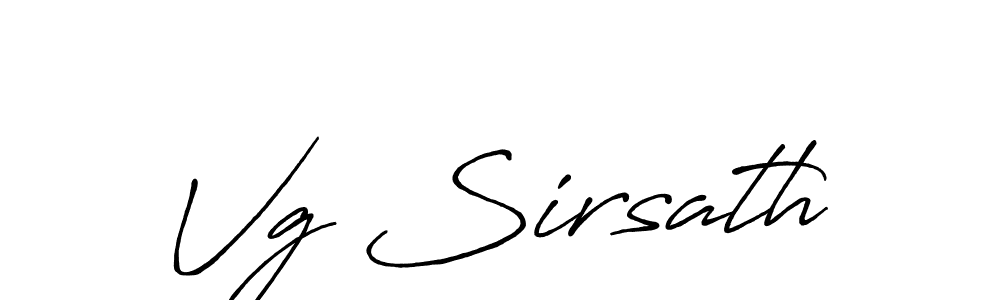 Make a beautiful signature design for name Vg Sirsath. With this signature (Antro_Vectra_Bolder) style, you can create a handwritten signature for free. Vg Sirsath signature style 7 images and pictures png