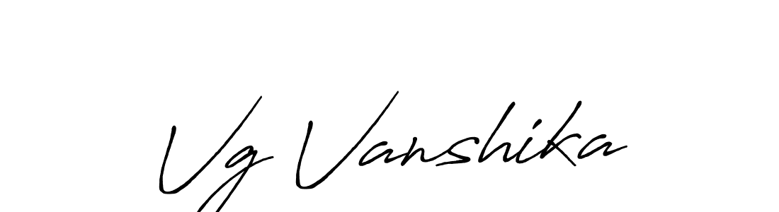 Create a beautiful signature design for name Vg Vanshika. With this signature (Antro_Vectra_Bolder) fonts, you can make a handwritten signature for free. Vg Vanshika signature style 7 images and pictures png