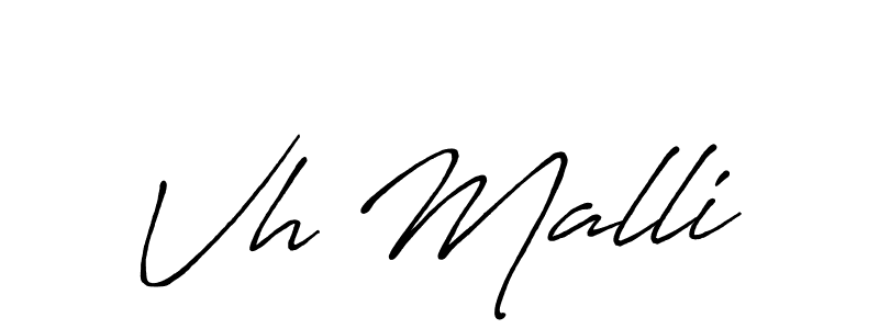 You should practise on your own different ways (Antro_Vectra_Bolder) to write your name (Vh Malli) in signature. don't let someone else do it for you. Vh Malli signature style 7 images and pictures png