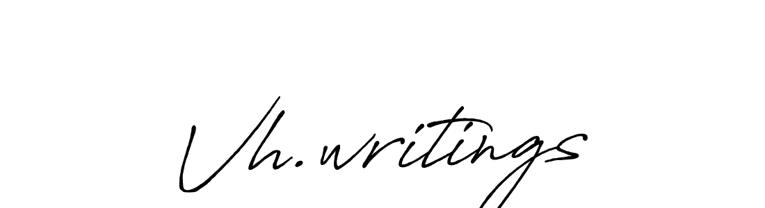 Create a beautiful signature design for name Vh.writings. With this signature (Antro_Vectra_Bolder) fonts, you can make a handwritten signature for free. Vh.writings signature style 7 images and pictures png