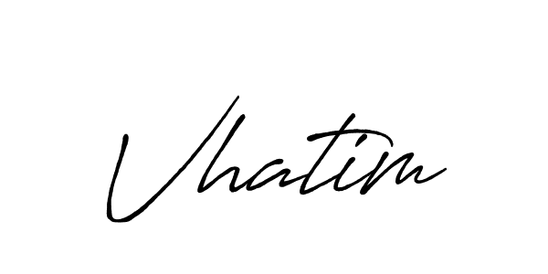 Use a signature maker to create a handwritten signature online. With this signature software, you can design (Antro_Vectra_Bolder) your own signature for name Vhatim. Vhatim signature style 7 images and pictures png