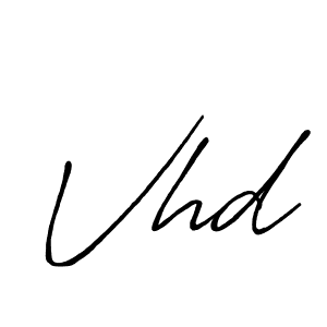 Make a beautiful signature design for name Vhd. With this signature (Antro_Vectra_Bolder) style, you can create a handwritten signature for free. Vhd signature style 7 images and pictures png