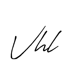 Vhl stylish signature style. Best Handwritten Sign (Antro_Vectra_Bolder) for my name. Handwritten Signature Collection Ideas for my name Vhl. Vhl signature style 7 images and pictures png