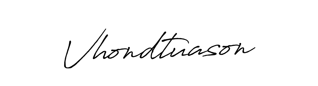 Use a signature maker to create a handwritten signature online. With this signature software, you can design (Antro_Vectra_Bolder) your own signature for name Vhondtuason. Vhondtuason signature style 7 images and pictures png