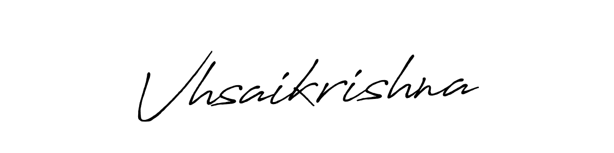 Make a beautiful signature design for name Vhsaikrishna. With this signature (Antro_Vectra_Bolder) style, you can create a handwritten signature for free. Vhsaikrishna signature style 7 images and pictures png