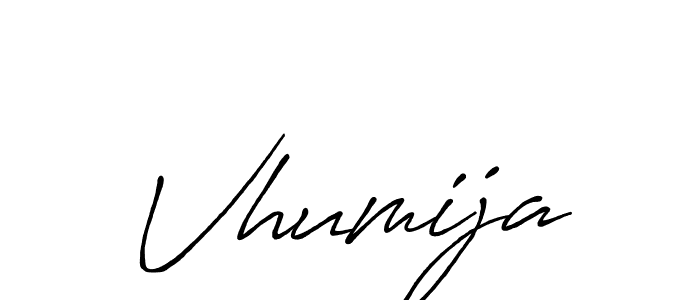 Use a signature maker to create a handwritten signature online. With this signature software, you can design (Antro_Vectra_Bolder) your own signature for name Vhumija. Vhumija signature style 7 images and pictures png