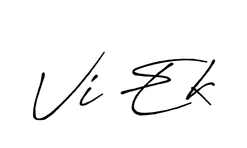 Make a beautiful signature design for name Vi Ek. With this signature (Antro_Vectra_Bolder) style, you can create a handwritten signature for free. Vi Ek signature style 7 images and pictures png