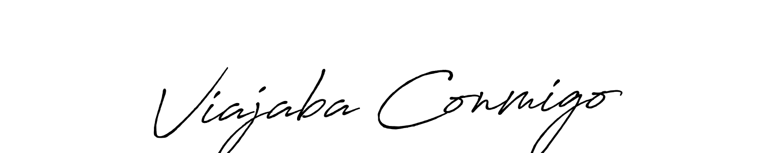 Create a beautiful signature design for name Viajaba Conmigo. With this signature (Antro_Vectra_Bolder) fonts, you can make a handwritten signature for free. Viajaba Conmigo signature style 7 images and pictures png
