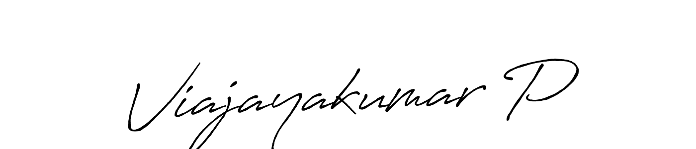 How to make Viajayakumar P name signature. Use Antro_Vectra_Bolder style for creating short signs online. This is the latest handwritten sign. Viajayakumar P signature style 7 images and pictures png