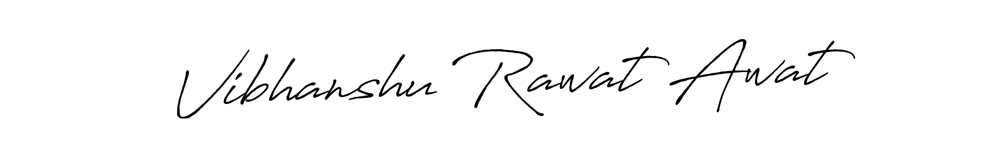 Make a beautiful signature design for name Vibhanshu Rawat Awat. With this signature (Antro_Vectra_Bolder) style, you can create a handwritten signature for free. Vibhanshu Rawat Awat signature style 7 images and pictures png