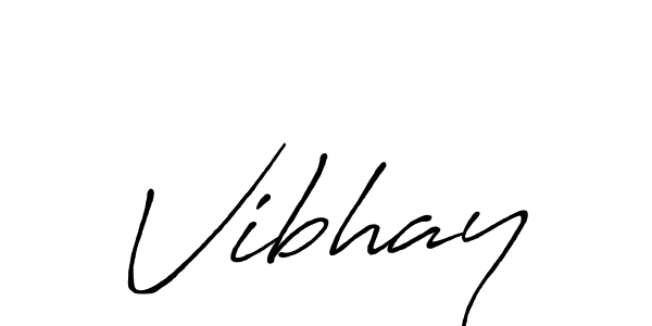 How to make Vibhay signature? Antro_Vectra_Bolder is a professional autograph style. Create handwritten signature for Vibhay name. Vibhay signature style 7 images and pictures png