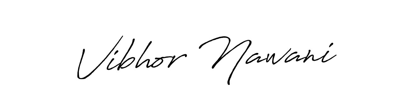 The best way (Antro_Vectra_Bolder) to make a short signature is to pick only two or three words in your name. The name Vibhor Nawani include a total of six letters. For converting this name. Vibhor Nawani signature style 7 images and pictures png