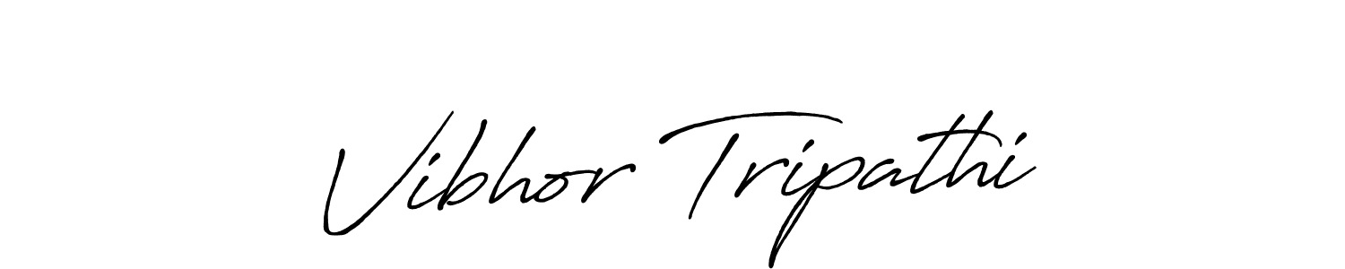 How to make Vibhor Tripathi name signature. Use Antro_Vectra_Bolder style for creating short signs online. This is the latest handwritten sign. Vibhor Tripathi signature style 7 images and pictures png