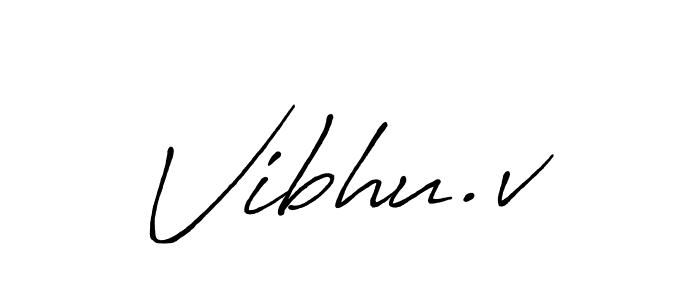 How to make Vibhu.v name signature. Use Antro_Vectra_Bolder style for creating short signs online. This is the latest handwritten sign. Vibhu.v signature style 7 images and pictures png