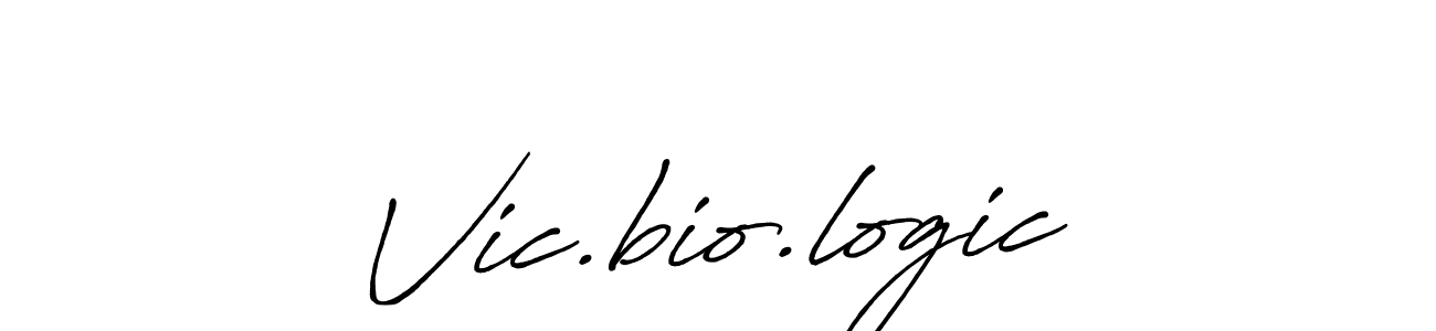 Create a beautiful signature design for name Vic.bio.logic. With this signature (Antro_Vectra_Bolder) fonts, you can make a handwritten signature for free. Vic.bio.logic signature style 7 images and pictures png