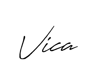 Make a beautiful signature design for name Vica. With this signature (Antro_Vectra_Bolder) style, you can create a handwritten signature for free. Vica signature style 7 images and pictures png