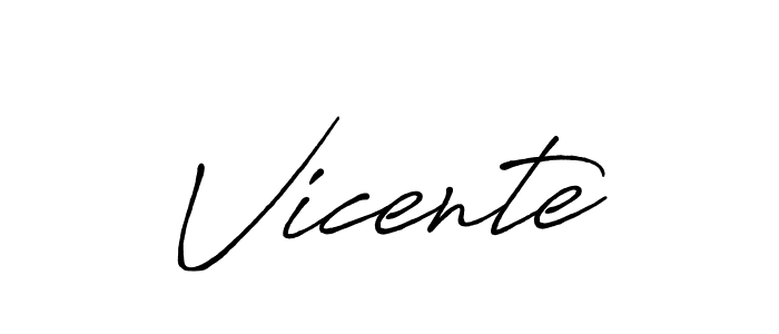 It looks lik you need a new signature style for name Vicente. Design unique handwritten (Antro_Vectra_Bolder) signature with our free signature maker in just a few clicks. Vicente signature style 7 images and pictures png