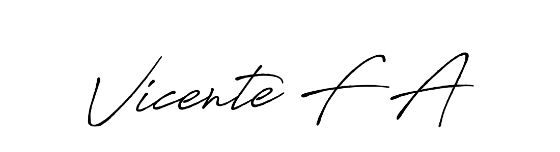 Also we have Vicente F A name is the best signature style. Create professional handwritten signature collection using Antro_Vectra_Bolder autograph style. Vicente F A signature style 7 images and pictures png