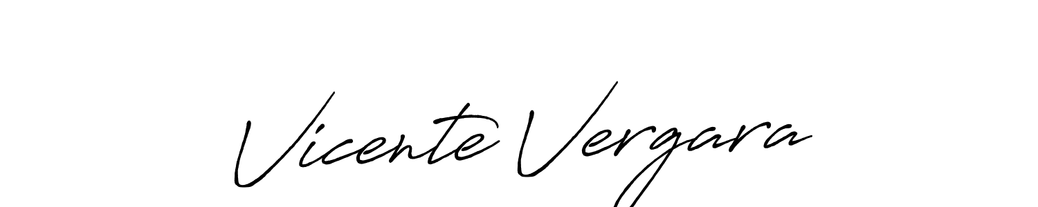 Create a beautiful signature design for name Vicente Vergara. With this signature (Antro_Vectra_Bolder) fonts, you can make a handwritten signature for free. Vicente Vergara signature style 7 images and pictures png