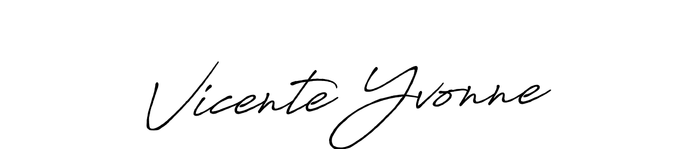 Vicente Yvonne stylish signature style. Best Handwritten Sign (Antro_Vectra_Bolder) for my name. Handwritten Signature Collection Ideas for my name Vicente Yvonne. Vicente Yvonne signature style 7 images and pictures png