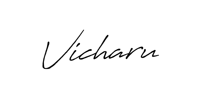 You should practise on your own different ways (Antro_Vectra_Bolder) to write your name (Vicharu) in signature. don't let someone else do it for you. Vicharu signature style 7 images and pictures png