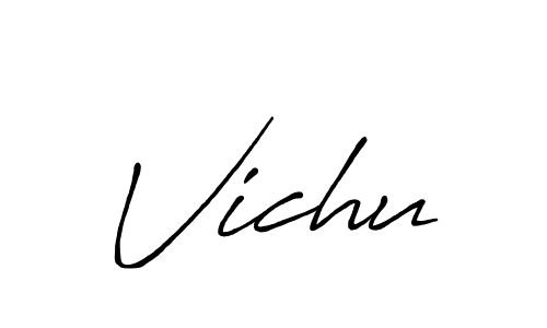 How to make Vichu name signature. Use Antro_Vectra_Bolder style for creating short signs online. This is the latest handwritten sign. Vichu signature style 7 images and pictures png