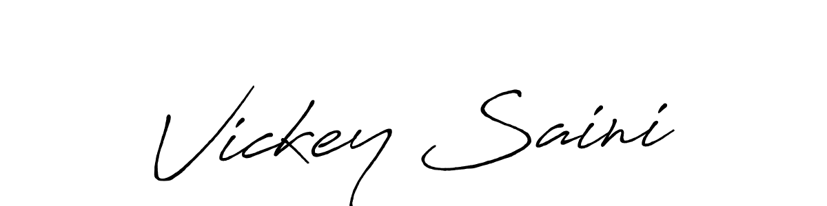 The best way (Antro_Vectra_Bolder) to make a short signature is to pick only two or three words in your name. The name Vickey Saini include a total of six letters. For converting this name. Vickey Saini signature style 7 images and pictures png