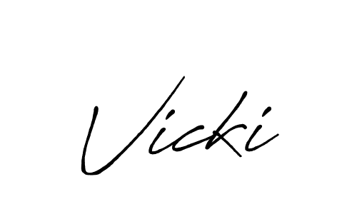 How to make Vicki signature? Antro_Vectra_Bolder is a professional autograph style. Create handwritten signature for Vicki name. Vicki signature style 7 images and pictures png