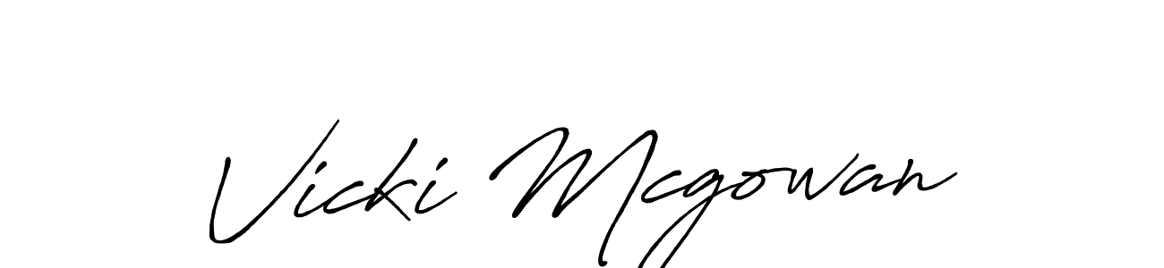 Use a signature maker to create a handwritten signature online. With this signature software, you can design (Antro_Vectra_Bolder) your own signature for name Vicki Mcgowan. Vicki Mcgowan signature style 7 images and pictures png