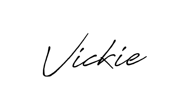 Use a signature maker to create a handwritten signature online. With this signature software, you can design (Antro_Vectra_Bolder) your own signature for name Vickie. Vickie signature style 7 images and pictures png