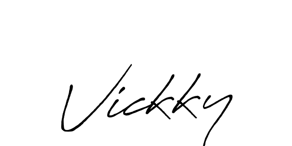 Vickky stylish signature style. Best Handwritten Sign (Antro_Vectra_Bolder) for my name. Handwritten Signature Collection Ideas for my name Vickky. Vickky signature style 7 images and pictures png