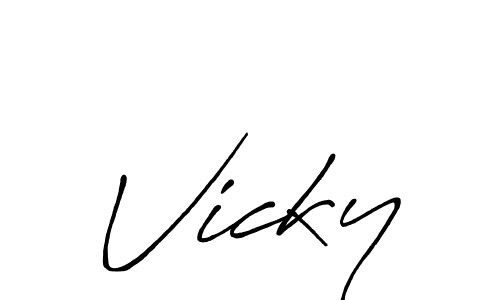 Also we have Vicky name is the best signature style. Create professional handwritten signature collection using Antro_Vectra_Bolder autograph style. Vicky signature style 7 images and pictures png