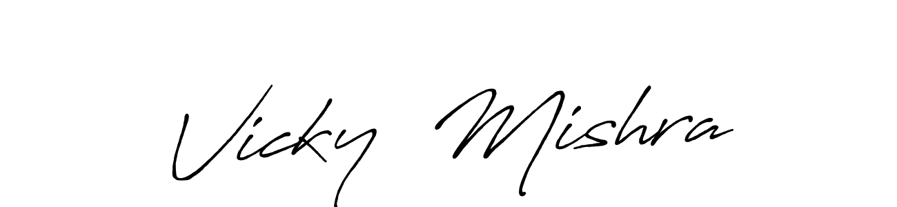 It looks lik you need a new signature style for name Vicky  Mishra. Design unique handwritten (Antro_Vectra_Bolder) signature with our free signature maker in just a few clicks. Vicky  Mishra signature style 7 images and pictures png