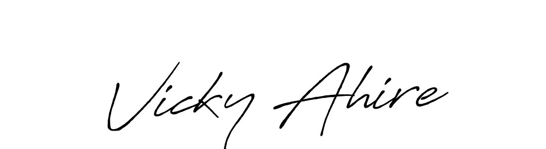 Once you've used our free online signature maker to create your best signature Antro_Vectra_Bolder style, it's time to enjoy all of the benefits that Vicky Ahire name signing documents. Vicky Ahire signature style 7 images and pictures png