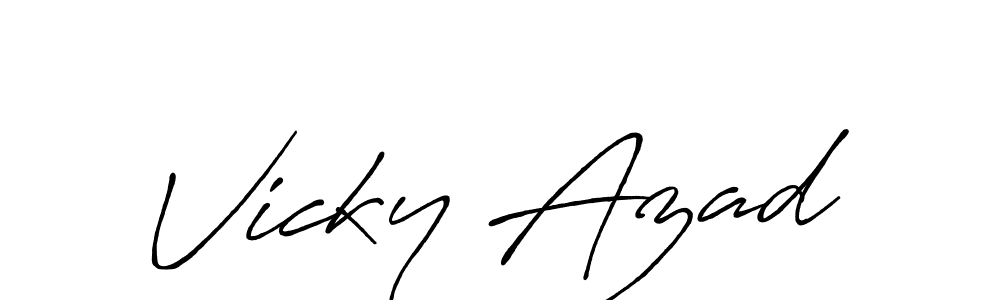 How to make Vicky Azad name signature. Use Antro_Vectra_Bolder style for creating short signs online. This is the latest handwritten sign. Vicky Azad signature style 7 images and pictures png