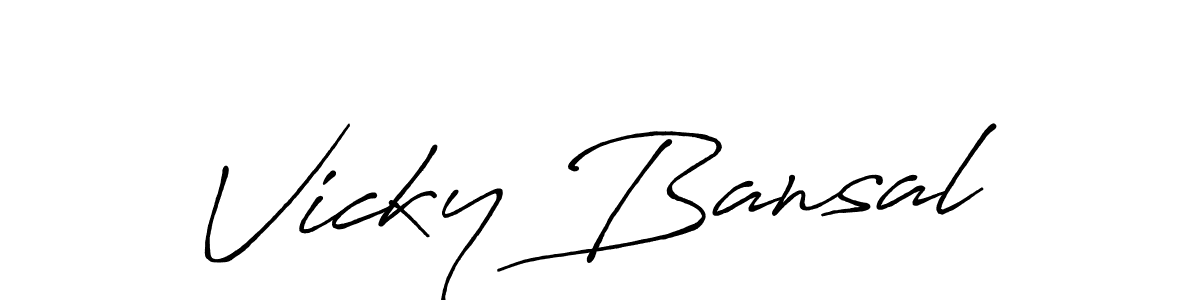 Also we have Vicky Bansal name is the best signature style. Create professional handwritten signature collection using Antro_Vectra_Bolder autograph style. Vicky Bansal signature style 7 images and pictures png
