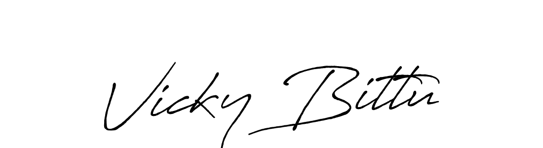 Use a signature maker to create a handwritten signature online. With this signature software, you can design (Antro_Vectra_Bolder) your own signature for name Vicky Bittu. Vicky Bittu signature style 7 images and pictures png