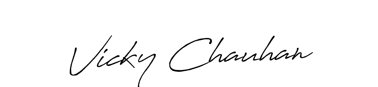 Similarly Antro_Vectra_Bolder is the best handwritten signature design. Signature creator online .You can use it as an online autograph creator for name Vicky Chauhan. Vicky Chauhan signature style 7 images and pictures png