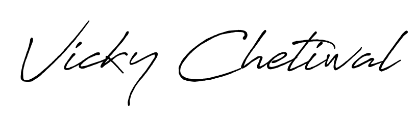 Download transparent PNG signature for name Vicky Chetiwal styled with Antro_Vectra_Bolder font. Ready to paste directly into PDF and Word agreements. Vicky Chetiwal signature style 7 images and pictures png