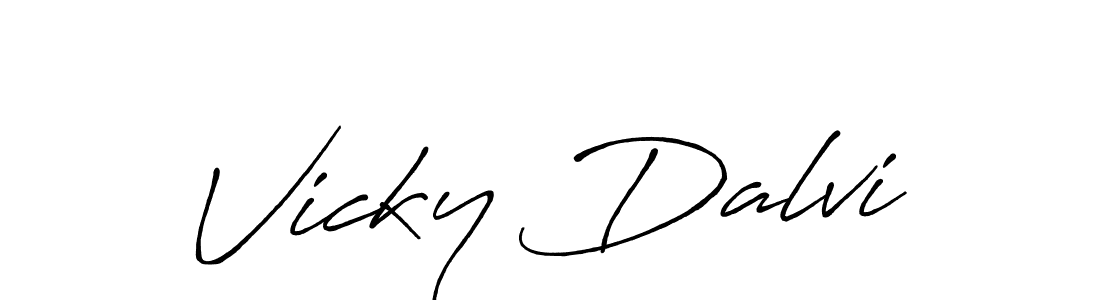 Vicky Dalvi stylish signature style. Best Handwritten Sign (Antro_Vectra_Bolder) for my name. Handwritten Signature Collection Ideas for my name Vicky Dalvi. Vicky Dalvi signature style 7 images and pictures png